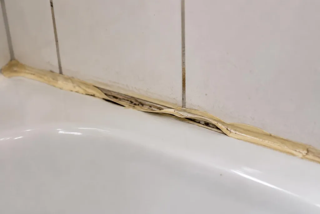 Kitbedrijf Velp – loslatende kit naast het bad
